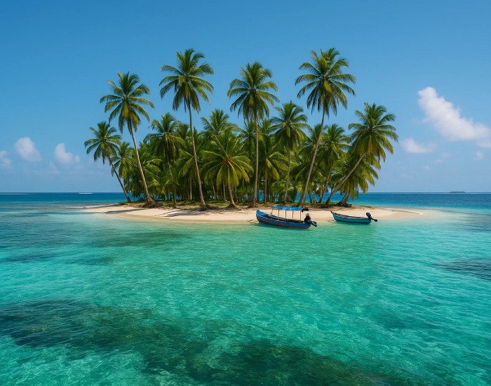 Panama Helicopter Tour of San Blas, Guna Yala An island in San Blas, Guna Yala.