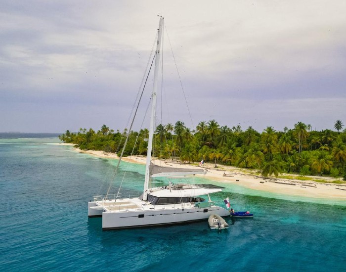 A luxury catamaran in Panama.
