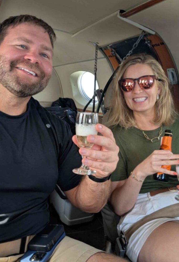 A happy customer of a charter flight.