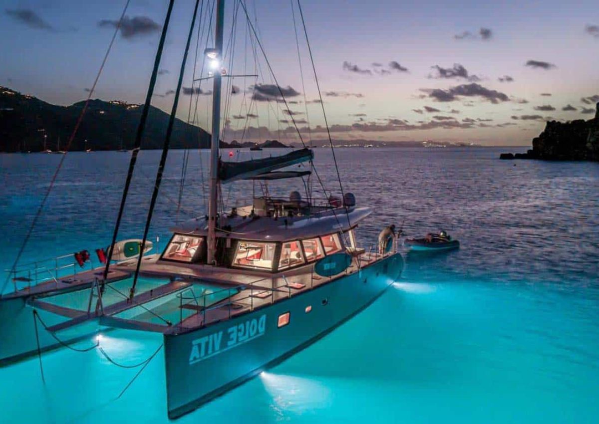 san-blas-catamaran-003 The catamaran at night seen on the San Blas Catamaran excursion.